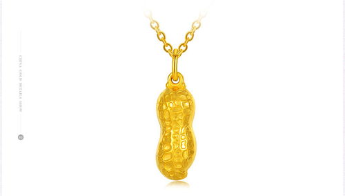 伯里斯足金花生女款黄金吊坠 精致珠宝的艺术魅力